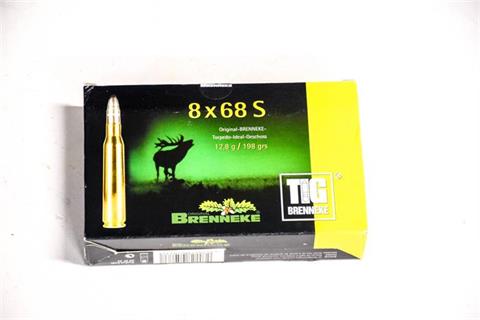 rifle cartridges 8x68S, Brenneke and RWS, 3 unrestricted