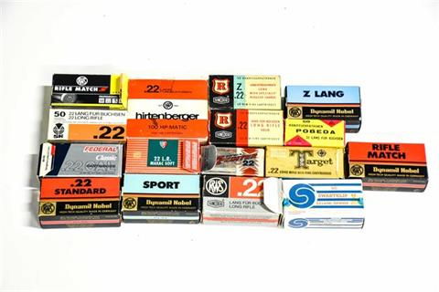 rimfire cartridges .22 lr, various makers, bundle lot, § unrestricted