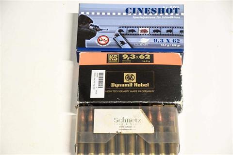 rifle cartridges 9,3 x 62 - bundle lot, § unrestricted