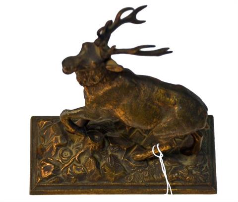 metal sculpture red stag