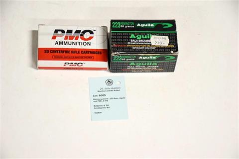 rifle cartridges .223 Rem., Aguila and PMC, § A/B