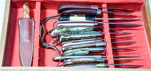 knives collection cased