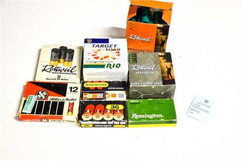shot cartridges calibre 12/70, various makers, bundle lot, § unrestricted