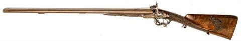 Stiftfeuer-Doppelbüchse John Donaghy - Amsterdam, Kaliber 15 mm, #PH35, mit Wechselläufen, § frei ab 18