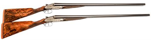 pair of sidelock S/S shotguns Watson Bros. - London model "The Premier", 12 2 1/2" (12 2 3/4" chambers), #5229 & 5230, § D acc.