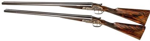pair of sidelock S/S shotguns Charles Hellis & Sons - London, 12 2 3/4", #3579 & 3580, § D acc.