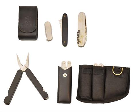 Universalwerkzeug- und Taschenmesser-Konvolut, 6 Stück