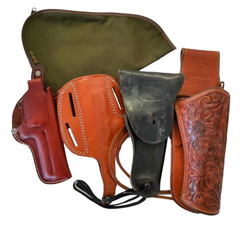 holster- and pistol cases bundle lot, 5 items