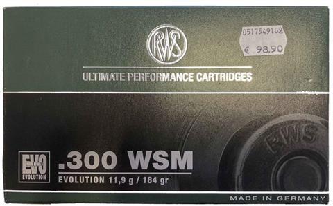 rifle cartridges .300 WSM, RWS, § unrestricted