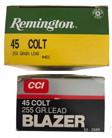 revolver cartridges .45 Colt, Blazer and Remington, § B