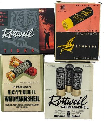 shotgun cartridges - bundle lot 16 and 12, various makers, § unrestricted