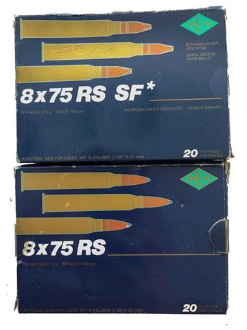 rifle cartridges 8 x 75 RS, MEN, § unrestricted