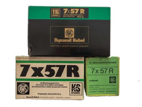 rifle cartridges 7 x 57 R, RWS, § unrestricted