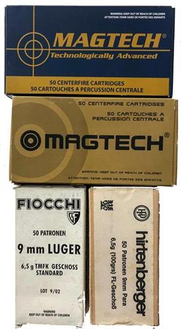 pistol cartridges, 9 mm Luger, HP, Fiocchi and Magtech, § B