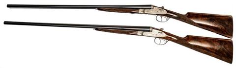 Paar Seitenschloss-Doppelflinten Armas Garbi - Eibar "MACNAB", 20/70, #103-04 & 104-04, § D, Zub.