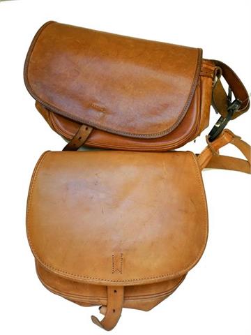 cartridge bags of leather, 2 items