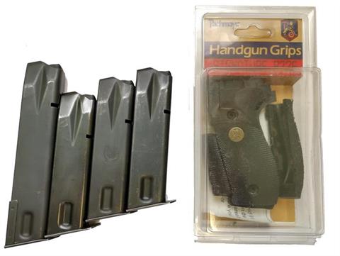 pistol magazines and Pachmayr grips for SIG-Sauer P226, bundle lot