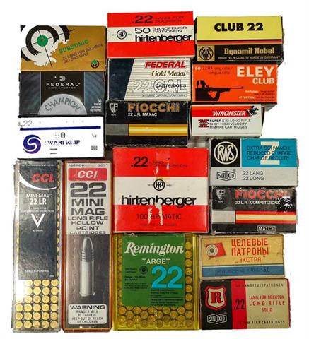 rimfire cartridges .22 lr, various manufacturers, bundle lot, § unrestricted