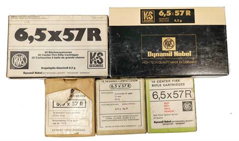 rifle cartridges 6,5x57R, RWS - bundle lot, § unrestricted