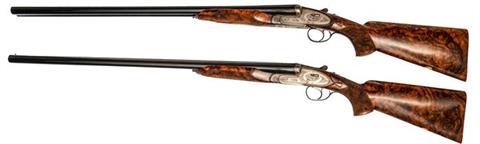 Pair of Sidelock S/S Shotguns Armas Maguregui - Eibar, 12/76, #A0241 & A0242, with exchangeable barrels, § D
