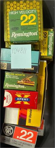Rimfire cartridges .22 lr, various makers, bundle lot. § unrestricted