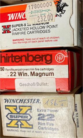 Rimfire cartridges .22 WMR, various makers, bundle lot - § unrestricted