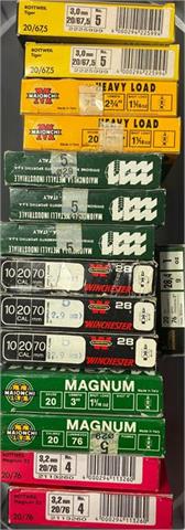 Shotgun cartridges 20/67,5, 20/70 and 20/76, various makers, bundle lot - § unrestricted