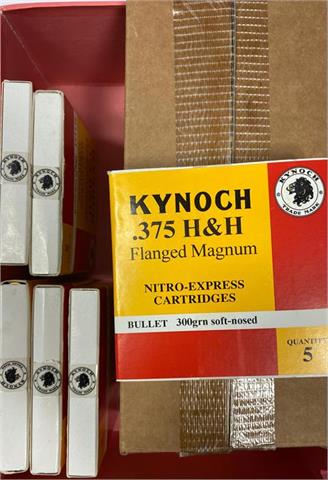 Büchsenpatronen  .375 H&H Flanged Magnum, Kynoch, § frei ab 18