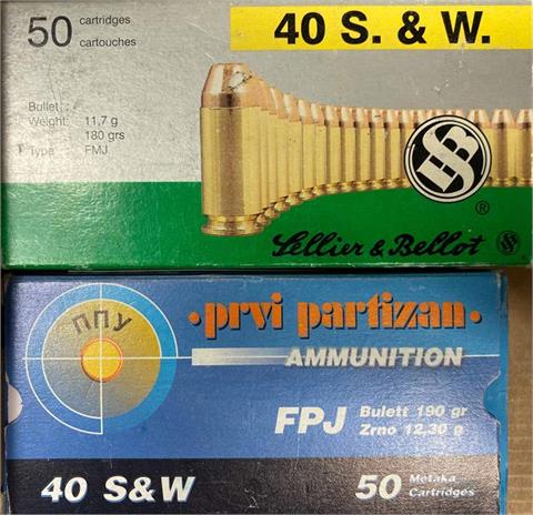 pistol cartridges .40 S&W, various makers, bundle lot - § B