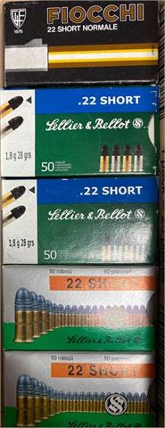 Rimfire cartridges .22 Short, Fiocchi and S&B, bundle lot - § unrestricted