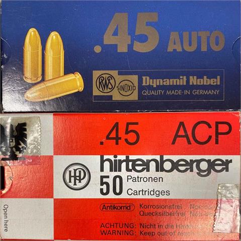 pistol cartridges .45 ACP, HP and Geco, § B