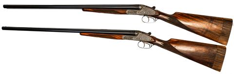 Pair of Sidelock S/S shotguns Hubertus - Suhl, model 60E, 12/70, #770352 & 770353, § C, accessories
