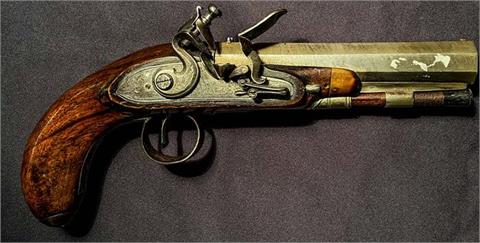pair of flintlock pistols Clarke - Dublin, 19,2 mm, § unrestricted