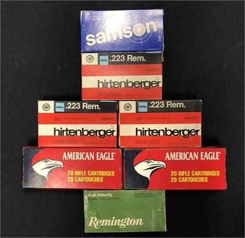 rifle cartridges .223 Remington, various makers, bundle lot, § A/B