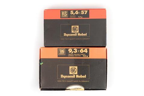 rifle cartridges RWS 9,3x64 & 5,6x57, 40 rounds , § unrestricted