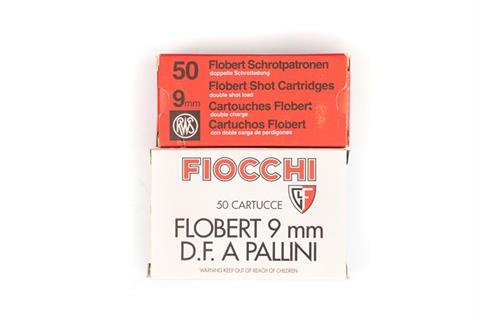 rimfire cartridges 9 mm Flobert double shot, Fiocchi and RWS, bundle lot - § unrestricted