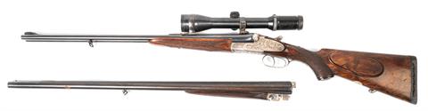 S/S double rifle Josef Hambrusch - Ferlach, 9,3x74R, #1894, with exchangeable barrels, § C, accessories