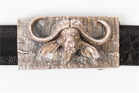 silver belt buckle "Buffalo" by Patrick Mavros ***