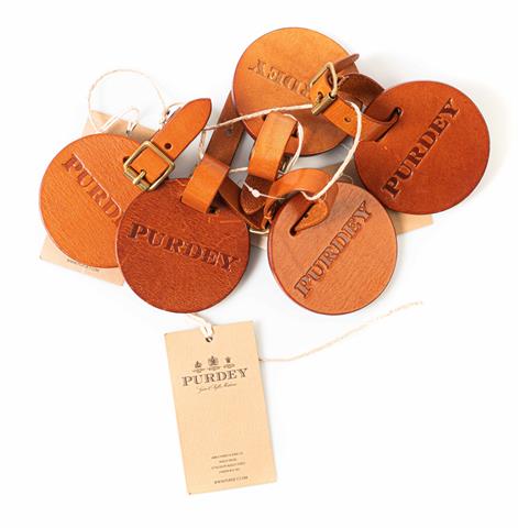 Purdey Angus Hide Leather Luggage Tags 5 pcs. ***