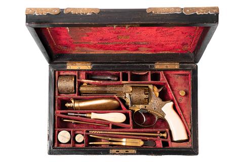 Revolver Tranter / R. B. Rodda - London, calibre .450 Percussion with exchangeable cylinder, #33.254, § B before 1900