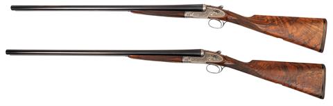 Pair of sidelock S/S shotguns Holland & Holland - London, Mod. Royal Self-Opener, 12/70, #30897 & #30898, § C accessories