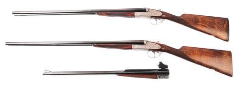 Pair of sidelock S/S shotguns Aug. Francotte - Liege, 16/70, #90940 & #90941, with exchangeable barrels 8x57IRS #90940, § C