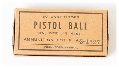 pistol cartridges .45 ACP, various USA makers, § B