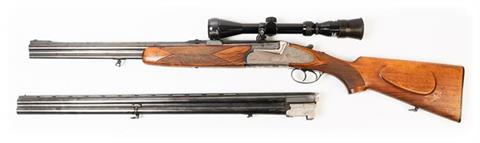 O/U combination gun Kettner, 7 x 65R + 12/70 with exchangeable barrel, # 38045, § C