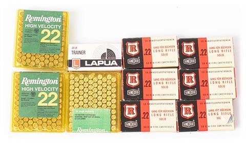 rimfire cartridges .22 lr, various makers, § unrestricted