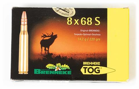 rifle cartridges 8 x 68 S, Brenneke, § unrestricted
