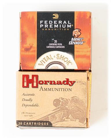 revolver cartridges .460 Smith & Wesson, Hornady and Federal, § B