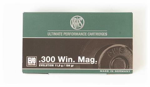 rifle cartridges .300 WMR, RWS 11,9 g Evolution Power Bonded, § unrestricted