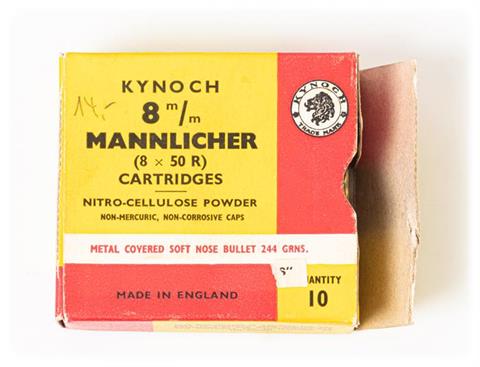 rifle cartridges 8 x 50 R Mannlicher, Kynoch, § unrestricted