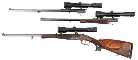 break action rifle Scheiring-Duesel - Ferlach, 6,5x57R, #22.6175, with 2 exchangeable barrels, #22.6075 & #22.5975, § C